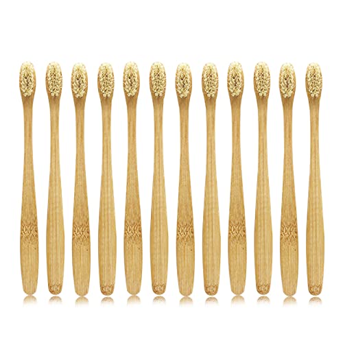 N-amboo Boar Bristles Natural Bamboo Toothbrush Eco-Friendly Biodegradable Zero Waste Pack of 12