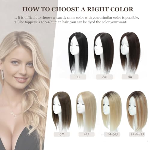 Hair Toppers for Women,Hair Toppers for Women Real Human Hairs No Bangs Top Hairs Extensions/Pieces for Thinning Hari 16Inch
