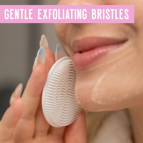 flexii¢ç Silicone Face Scrubber - Gentle Facial Scrubber for Sensitive Skin, Exfoliating Face Scrubber, Face Wash Brush, Facial Cleansing Brush for Men and Women - Pink
