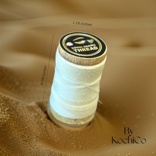 Eyebrow Threading | Organic Cotton Thread for Precise Eyebrow Shaping | Ideal for Salon and Home Use | Thread for Perfect Eyebrow Sculpting (Pack of 1), Natural