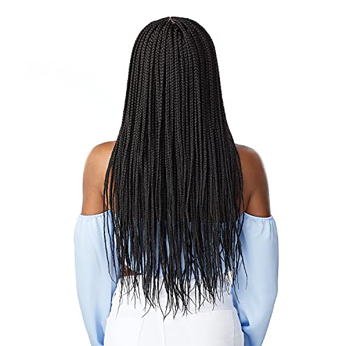 Sensationnel Cloud9 4X5 Braided Wig - Center Part Feed In 28 Inch Hand Tied Swiss Lace Braided Wig With Large Parting Area (T1B/BG)