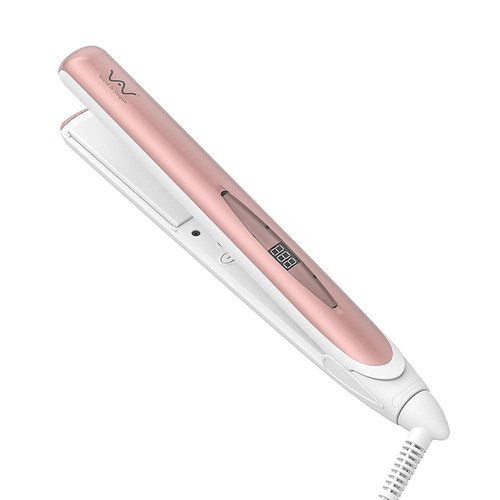 VAV Flat Iron Ceramic Tourmaline Hair Straightener Negative Ionic Hair Iron 1 Inch 3D Floating Iron Auto Shut Off 284-446 °F (Pink)