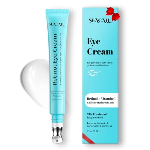 Retinol Eye Cream - Eye Serum for Dark Circles & Puffiness Anti-Aging - Under Eye Cream with Hyaluronic Acid & Caffeine to Reduce Wrinkles & Repair the Eye Area (15ml)