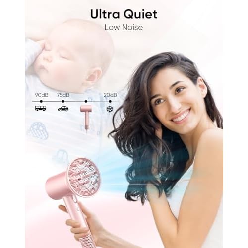 CONFU Hair Dryer, 110000 RPM Fast Drying Blow Dryer with Magnetic Diffuser and Concentrator, Professional Lightweight Ionic Hair Dryer for Women and Men