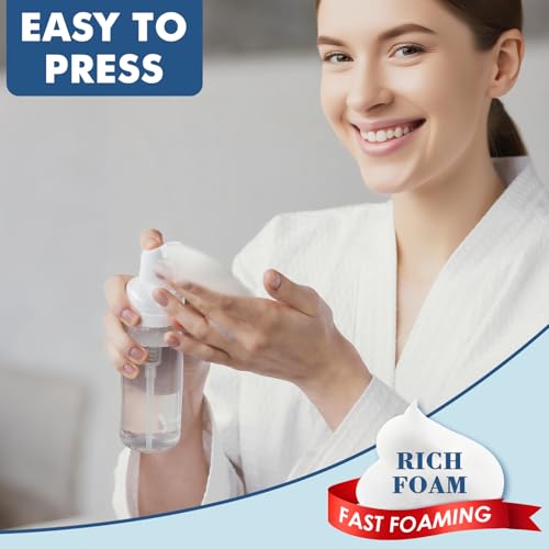 100 Pcs 2 oz Plastic Foam Pump Bottle Refillable 60ml Travel Mousse Foaming Soap Dispenser Mini Eyelash Cleaning Foam Bottle Dispenser for Face Wash Lash Shampoo Skin Care