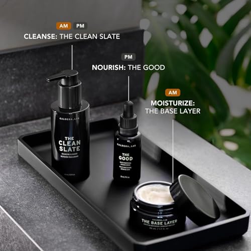 Caldera + Lab Men¡¯s Skincare Set ? The Regimen Rich: Cleanser, Moisturizer & Night Serum | Hydrating, Firming & Smoothing | Niacinamide, Clean, All Skin Types