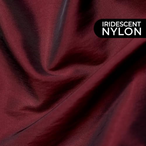 Betty Dain Professional Zip Front Salon Stylist Vest, V-Neck, Iridescent Fabric, Adjustable Belt, Two Lower Pockets with Zippered Bottoms, Lightweight, Machine Washable Nylon, Burgundy, XL