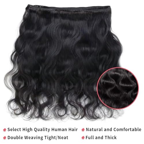 12A Brazilian Body Wave Human Hair 4 Bundles 20 22 24 26 Inch 100% Unprocessed Brazilian Virgin Human Hair Weave Bundles Body Wave Hair Extensions Natural Color