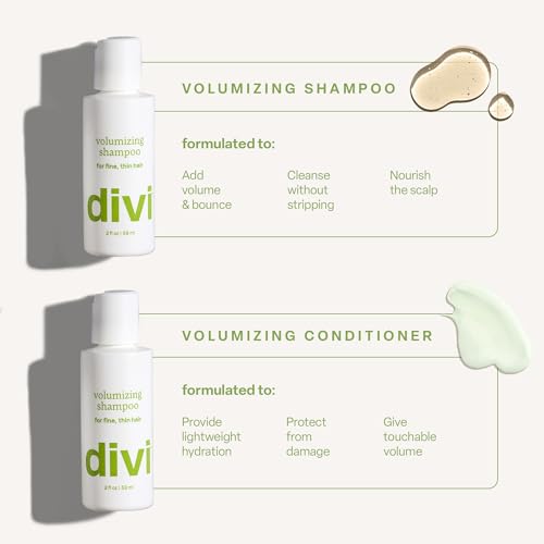 Divi Volumizing Shampoo for Women and Men - Lightweight Volume Shampoo for Fine Hair - Formulated to Cleanse, Nourish and Balance the Scalp