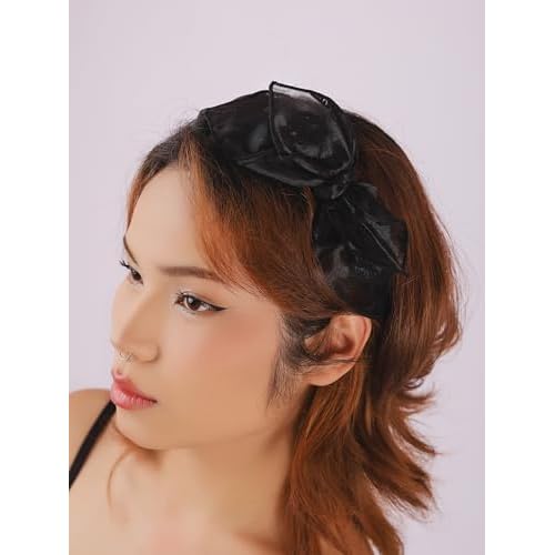 Sacina Black Bow Headbands for Women, Gothic Hair 80s Accessories, Gothic Costume Accessories