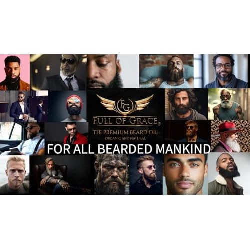 FULL OF GRACE Premium Beard Oil, Organic And Natural, With 22 Ingredients Including Argan, Jojoba, Abyssinian To Condition, Hydrate Beard And Moisturize Facial Skin | Fragrance: Oud | 30ml/1 fl oz