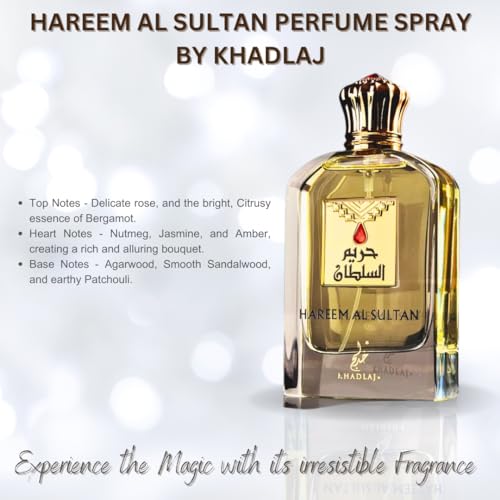 KHADLAJ PERFUMES Hareem al Sultan Gold Eau de Parfum Spray for Unisex, 2.50 Ounce / 75 ml
