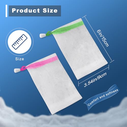20PCS Soap Bag Bar Soap Pouch Mesh Net with Drawstring Closure Foaming Body Drying Sock Holder for Shower