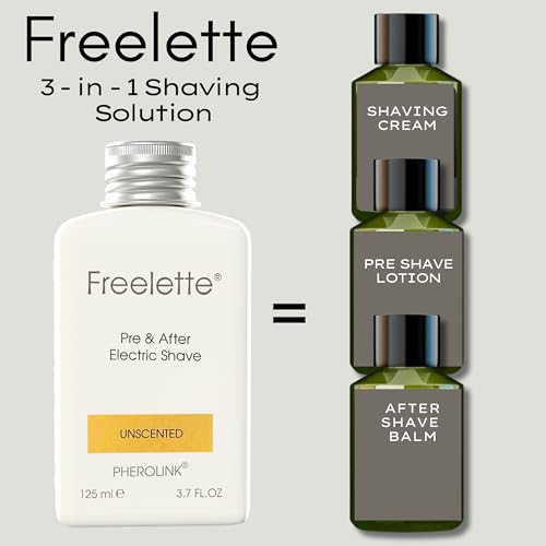 Pre Electric Shave After Shave Lotion Cream - Best For Close Shave - Smooth Irritation Free Shaving - Shooting and Mousturising Balm Freelette. Pherolink. 3.76 Ounce. UNSCENTED