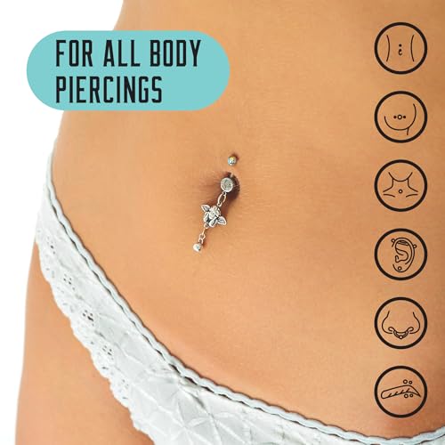 BASE LABORATORIES Piercing Aftercare Kit: Keloid & Piercing Bump Solution Oil(15ml) + Piercing Aftercare Spray (4oz) - for Keloid Bump Removal & Cleansing Soothing Piercings Before & After