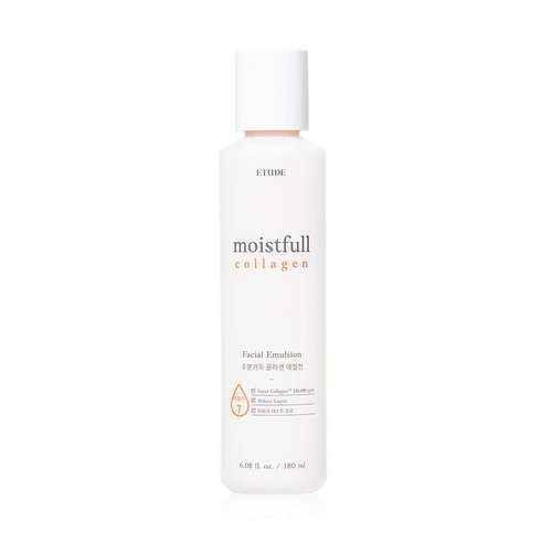 Etude Moistfull Collagen Facial Emulsion, Face Moisturizer, Super Collagen Water, Lupinus Albus Protein, Soft Milk Type Texture, Human Skin Patch Test Completed, Korean Skin Care, Beauty (6.08 Fl Oz)
