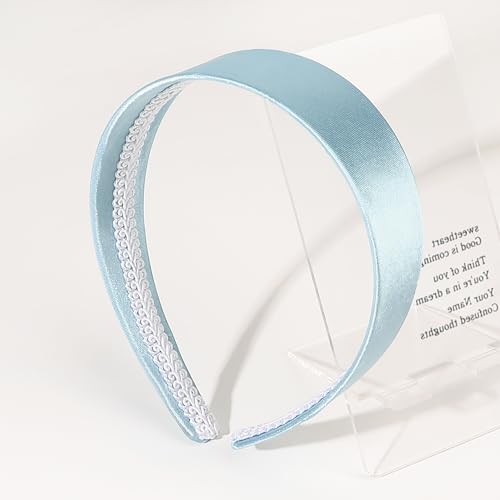 Ivyu Cinderella Blue Headband for Women Light Blue Teal Headband Large Thick Wide Headbands 70s Headband for Girls
