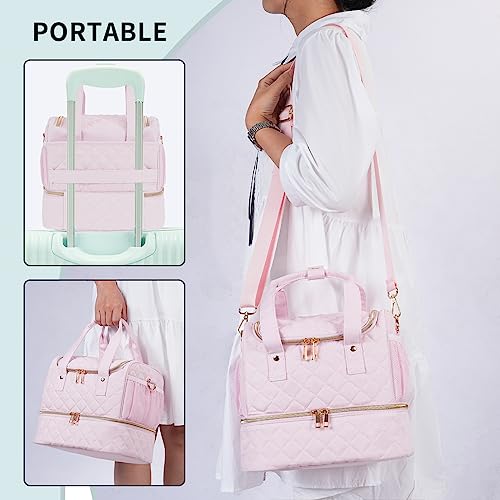 Nail Polish Organizer Case Fits Nail Lamp and 30 Bottles,Nail Organizers and Storage for Nail Tech Travel,Pretty Nail Polish Storage Bag Fits Nail Kit & Manicure Tools (Patented)
