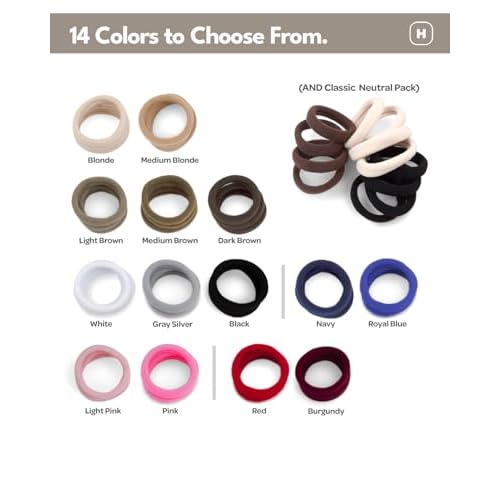 Cyndibands Seamless Hair Ties - Blonde - Gentle Hair Ties No Damage, Standard Size 1.5 Inch, Soft and Stretchy Nylon Fabric Ponytail Holders - 12 Count