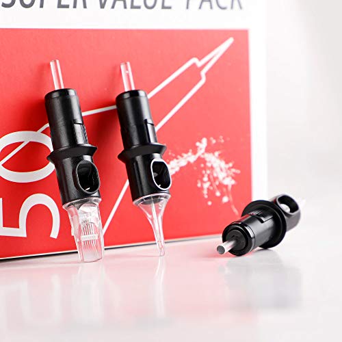 Stigma #10 (3RL) Bugpin Tattoo Cartridges Disposable Tattoo Cartridge Needles with Membrane Safety Cartridges for Tattoo Artists Round Liner 50Pcs Super Value Pack EN05-50-1003RL