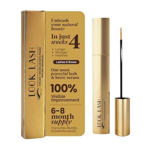 Look Lash Eyelash Enhancing Serum & Eyebrow Serum ? Supports Longer-Looking Lashes and Fuller Brows, Gentle for Sensitive Skin, 5.5 ml, 6?8 Mo Supply