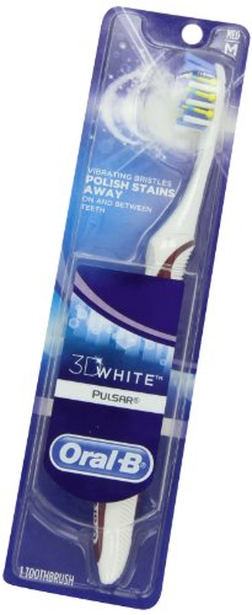 Oral-B Pulsar Whitening Battery Toothbrush, Medium, 1 Count (Pack of 2)