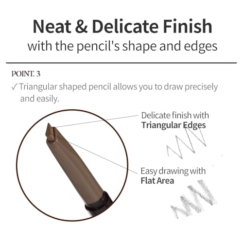 ETUDE Drawing Eye Brow #2 Grey Brown | Long Lasting Eyebrow Pencil for Soft Textured Natural Daily Look Eyebrow Makeup