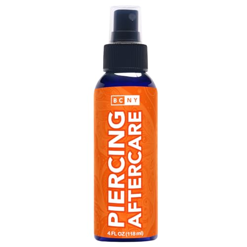 Piercing Aftercare Spray - Saline Cleaning Solution for Nose Belly Ear Piercing - Piercing Bump Keloid Removal - Natural Sea Salt Cleaner - Made in USA