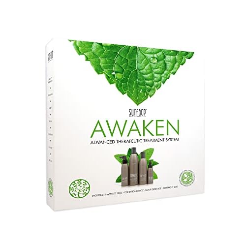 Surface Hair - Awaken Kit: Shampoo, Conditioner, Scalp Elixir and Therapeutic Treatment - for Thinning Hair, Hair Loss and Thickening