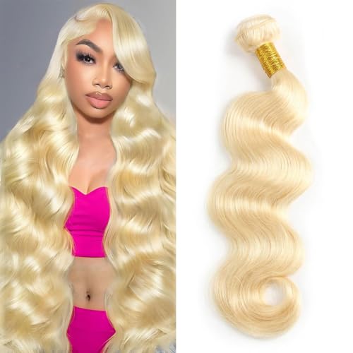 613 Bundles Blonde Bundles Human Hair 32 Inch 613 Body Wave bundles 100% Unprocessed 12A Grade Brazilian Virgin Hair Bundles 1 Bundle Human Hair 613 Blonde Bundle Hair Extensions for Women