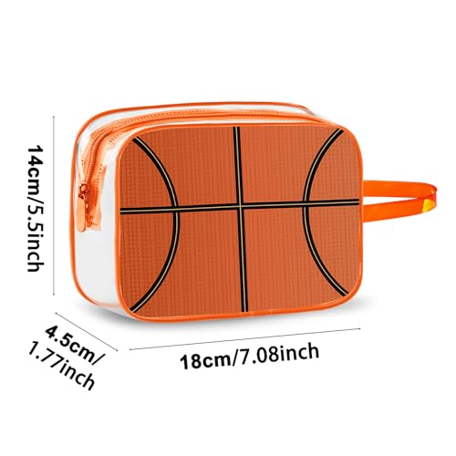 16PCS Basketball Cosmetic Bag - Waterproof Basketball Clear PVC Travel Bag,Basketball Gift Accessories Bags Goodie Snack Makeup Bag,Toiletry Zipper Pouch Organizer,Basketball Team Gifts for Player