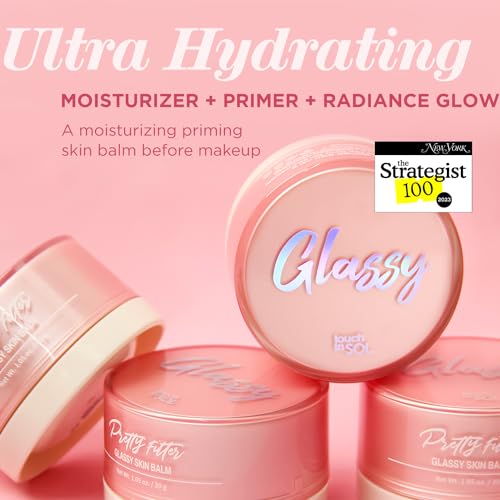 TOUCH IN SOL Pretty Filter Glassy Skin Balm Primer 1.05 oz. ? Skin Smooth Moisturizing Primer before Makeup - Natural Glow Face Cream Moisturizer with Shea Butter and Rose Flower Water