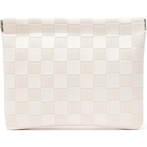 Leather Pocket Cosmetic Bag for Purse,Coin Purse Lipstick Cosmetic Accessories Organizer, Travel Kit Storage Pouch,Waterproof Portable No Zipper Self-closing Small Makeup Pouch for Women