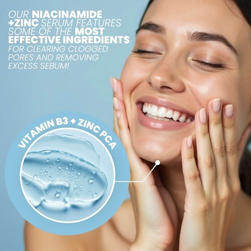 Eva Naturals Niacinamide 12% + Zinc Serum for Face ? Dark Spot Remover, Pore Minimizer, Redness Relief, Hydrating Vitamin B3 with Botanical Hyaluronic Acid, Anti-Aging Serum for Clear Skin (2 Pack)