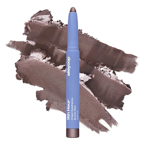 ALLEYOOP 11th Hour Waterproof Cream Eyeshadow Stick ? Long-Lasting Eye Shadow Pencil & Eyeliner, Cream to Powder Stick & Highlighter ? Smudge-Proof Eyeshadow Shimmer, Plum Up Shimmer