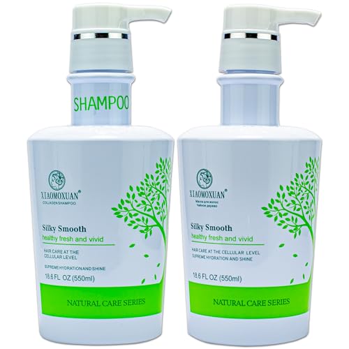 Xiaomoxuan Natural Tea Tree Collagen Shampoo and Vegan Hair Mask Hydrating Set - Deep Conditioner for Dry Damaged Hair, Color-Treated and Bleached Hair Repair - All Hair Types