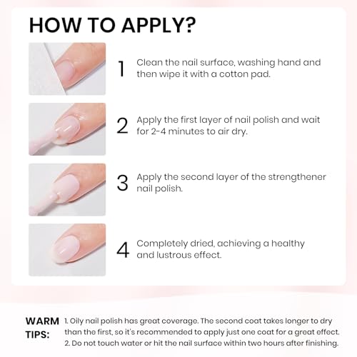 Nail Strengthener and Growth, Nail Repair for Damaged for Hardener Extra Strong, Ridge Filler Natural Nails Polish