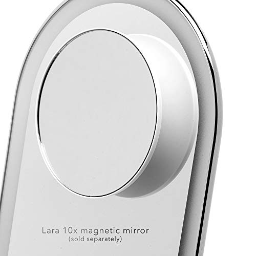 Fancii Vera LED Lighted Vanity Makeup Mirror, Rechargeable - Cordless Illuminated Cosmetic Mirror with 3 Dimmable Light Settings, Dual Magnification (Chrome)