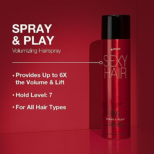 SexyHair Big Spray & Play Volumizing Hairspray | Hold and Shine | Up to 72 Hour Humidity Resistance | All Hair Types