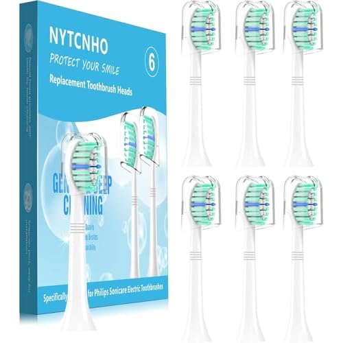 Replacement Toothbrush Heads Compatible with Philips Sonicare Electric Toothbrush,Replacement Brush Head for Replacement Heads C1 C2 G2 W 4100 HX6062/65 and More Philips Snap-on Handles