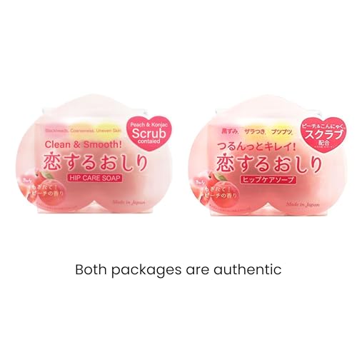 Pelican Soap Natural Bar Soap with Citric Acid, Aloe Extract & Jojoba Seed Oil, Exfoliating Bar Soap for Women & Men, Dead Skin Removal & Pore Firming, Japanese Skincare Peach Scent, 2.8 oz 3 EA