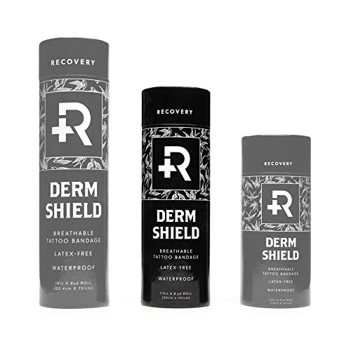 Recovery Aftercare Derm Shield Tattoo Cover Up Patch - Latex-Free & Waterproof Tattoo Aftercare Bandage - Transparent Matte Film - Breathable & Flexible - Promotes Healing & Skin Renewal (7.9" x 8?yd)