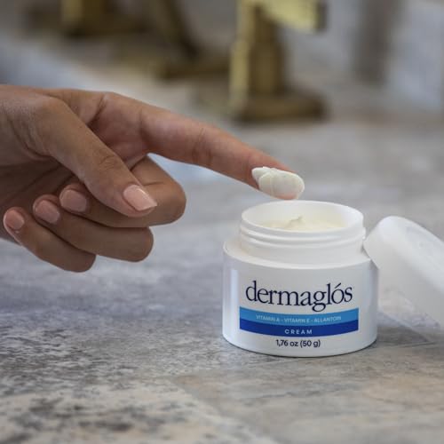Dermaglos Moisturizing Cream | Vitamin A (Retinoids), Vitamin E & Allantoin | Rich Moisturizer for Wrinkles, Stretch Mark Prevention, Tattoo Aftercare, Scar cream, Hydration for Smooth Skin | 1,76 oz