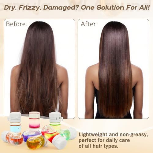 40 Pcs Hair Oil Perfume - Essence Oil & Hair Perfume 2 in 1 for Frizz Dry Damaged Hair, Argan Avocado & Amino Acids Nourishing Shining, Leave-in Hair Fragrance Serum, Long Lasting Scented, 1.83 fl oz