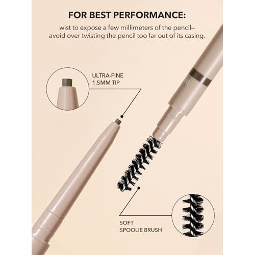 SHEGLAM Insta-Fill Eyebrow Pencil Long Lasting Non-Sticky Sweatproof Matte Eye Brow Pen Makeup-Dark brown