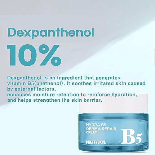 PRETTYSKIN Hydra Vitamin B5 Derma Repair Cream for Face?Strengthen skin Barrier with Niacinamide 10% Dexpanthenol & Centella Asiatica Extract-Korean Skin care - 1.75fl.oz.(52ml)