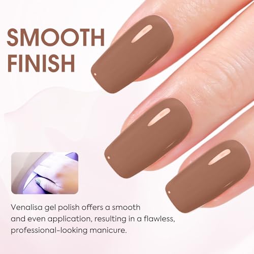VENALISA Brown Gel Nail Polish 1 Pcs 12ml Brown Color Gel Polish Soak Off UV Salon Manicure DIY at Home Nail Art For Girls Women