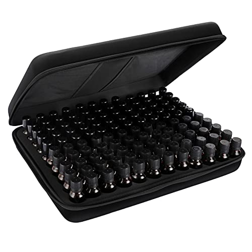 Hipiwe 120 Bottle EVA Essential Oil Storage Carrying Case Hard Shell Exterior Essential Oils Organizer Holder Traveling Bag with Foam Insert, Holds 5ml 10ml 15ml Essential Oils