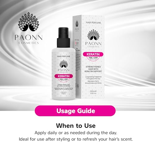 Keratin Hair Perfume, Keratin-Enriched Mist, UVA & UVB Protection Fragrance, Long-Lasting Scent, Hair Care Smoothness & Shine