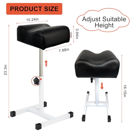 Pedicure Stand Stool Footrest Stand Adjustable Height Technician SPA Beauty Stand Stool with Non-Slip SPA Salon Home Equipment Black